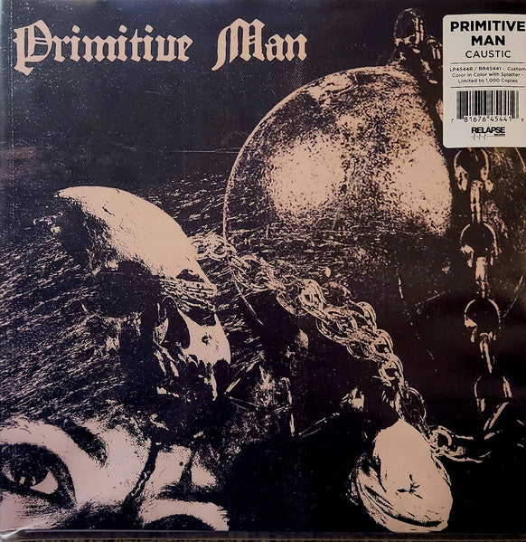 Primitive Man - Caustic LP (Black Inside Milky Clear w/ Black & Bone White Splatter)